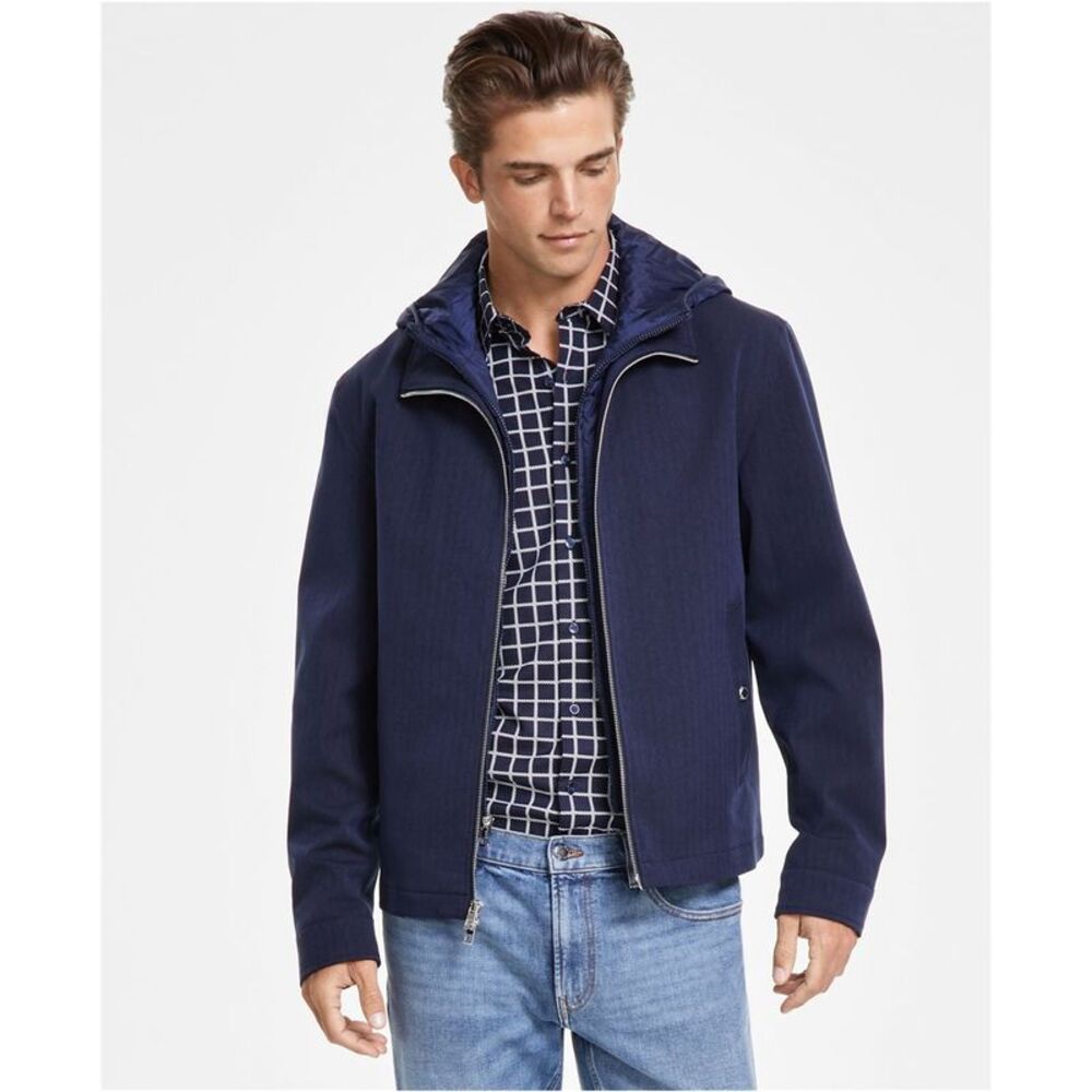 Michael Kors Mens Removable Hood Bomber Jacket, NWT